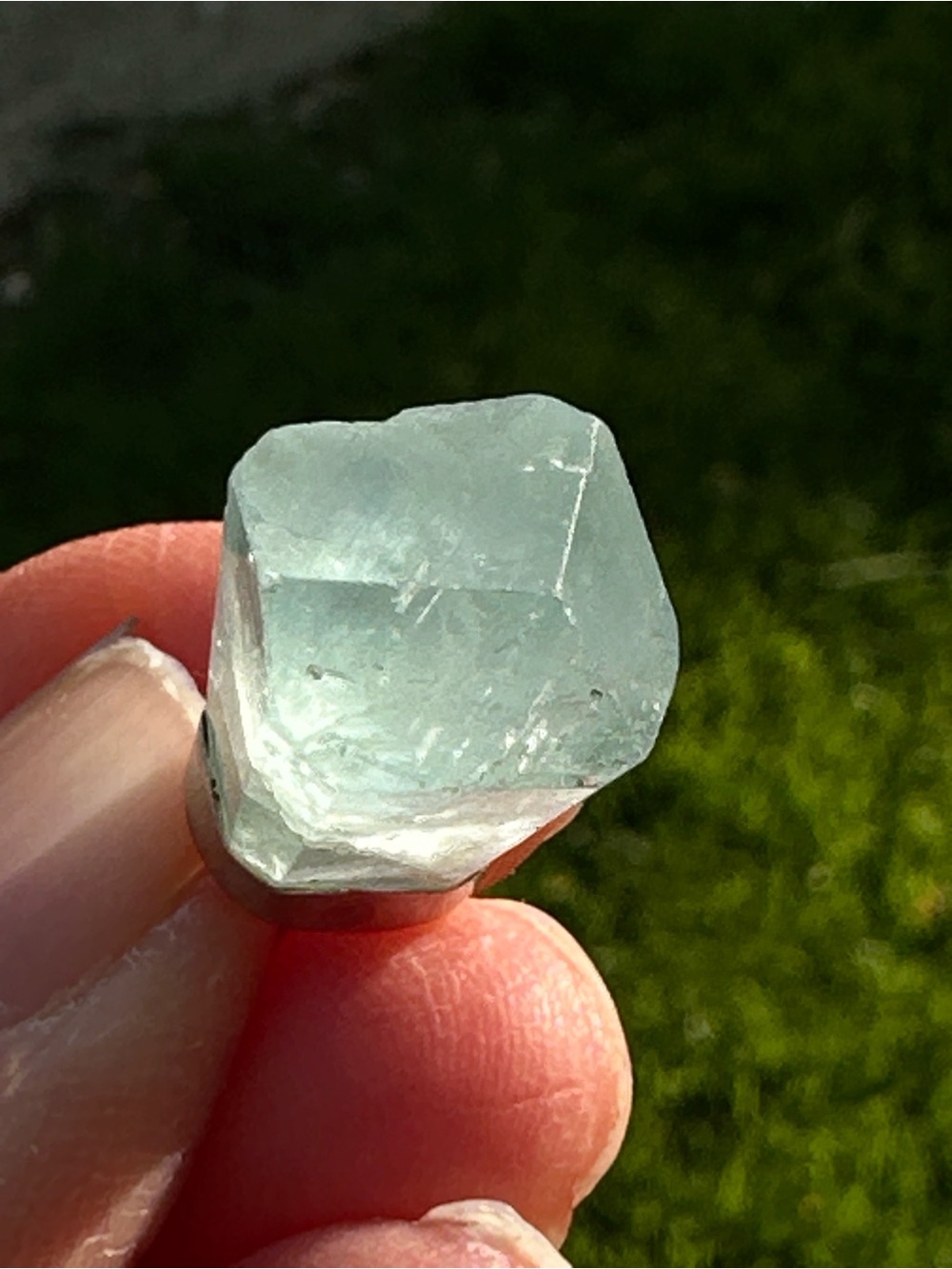 Sterling Silver Aquamarine Crystal Pendant Necklace - Picture 10 of 11